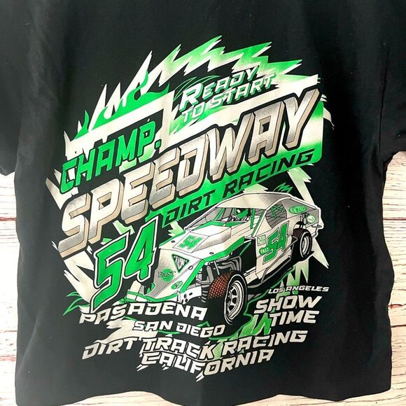 Inspired Culture Black Cropped Racing T-Shirt - Picture 3 of 5